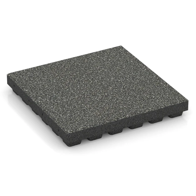 Valdempende EPDM-tegel – 210 cm von WARCO im Farbdesign Donkergrijs graniet mit den Abmessungen 50 x 50 x 7 cm | 0,25 m². Produktfoto von Artikel 6440 in der Aufsicht von schräg vorne.