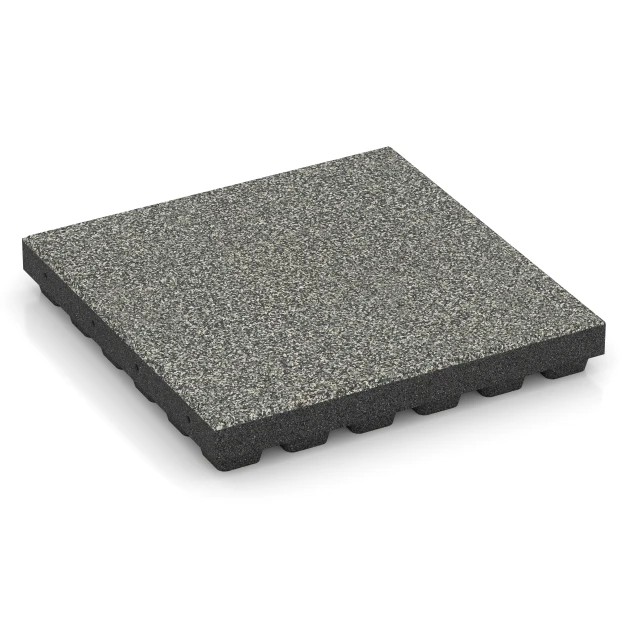 Valdempende EPDM-tegel – 210 cm von WARCO im Farbdesign Grijs graniet mit den Abmessungen 50 x 50 x 7 cm | 0,25 m². Produktfoto von Artikel 6441 in der Aufsicht von schräg vorne.