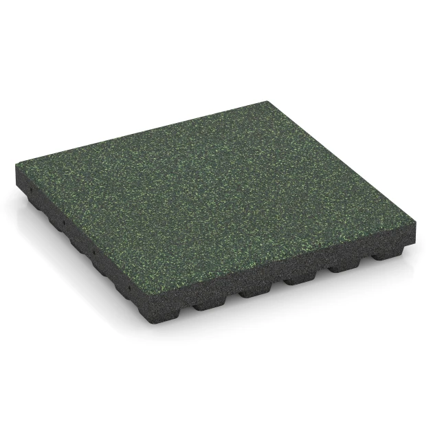 Valdempende EPDM-tegel – 210 cm von WARCO im Farbdesign Engels gazon mit den Abmessungen 50 x 50 x 7 cm | 0,25 m². Produktfoto von Artikel 6442 in der Aufsicht von schräg vorne.