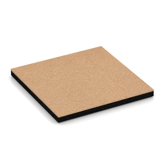 Rubberen speelplaatstegel – 140 cm von WARCO im Farbdesign Zandbeige mit den Abmessungen 50 x 50 x 4 cm. Produktfoto von Artikel 6258 in der Aufsicht von schräg vorne.