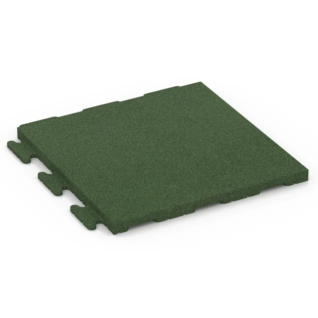 Rubber terrastegel Linea von WARCO im Farbdesign Grasgroen mit den Abmessungen 50 x 50 x 3 cm | 0,25 m². Produktfoto von Artikel 7054 in der Aufsicht von schräg vorne.