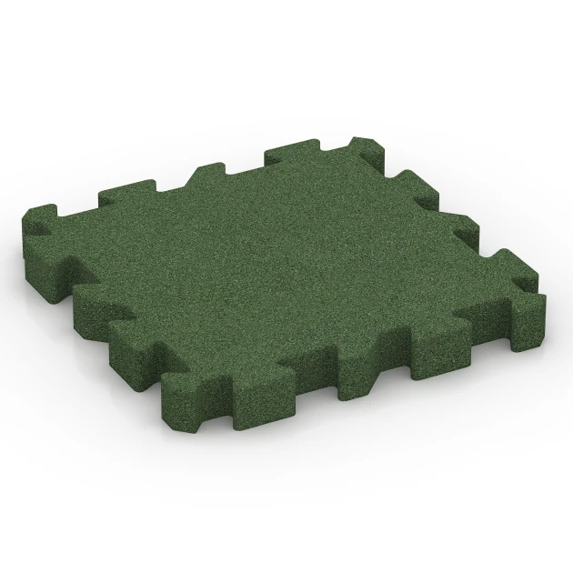 Rubberen speelplaatstegel – 220 cm von WARCO im Farbdesign Grasgroen mit den Abmessungen 50 x 50 x 6 cm | 0,25 m². Produktfoto von Artikel 6407 in der Aufsicht von schräg vorne.