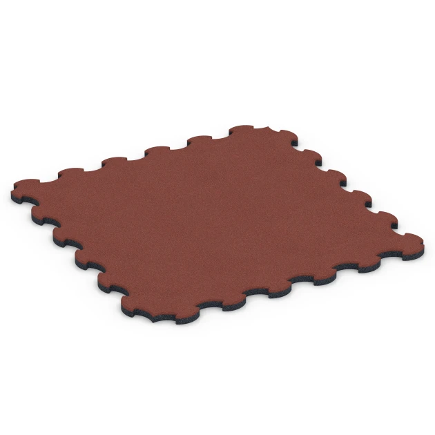 Stallmatte Puzzle von WARCO im Farbdesign Baksteenrood mit den Abmessungen 102,5 x 102,5 x 3 cm | 1,05 m². Produktfoto von Artikel 6392 in der Aufsicht von schräg vorne.