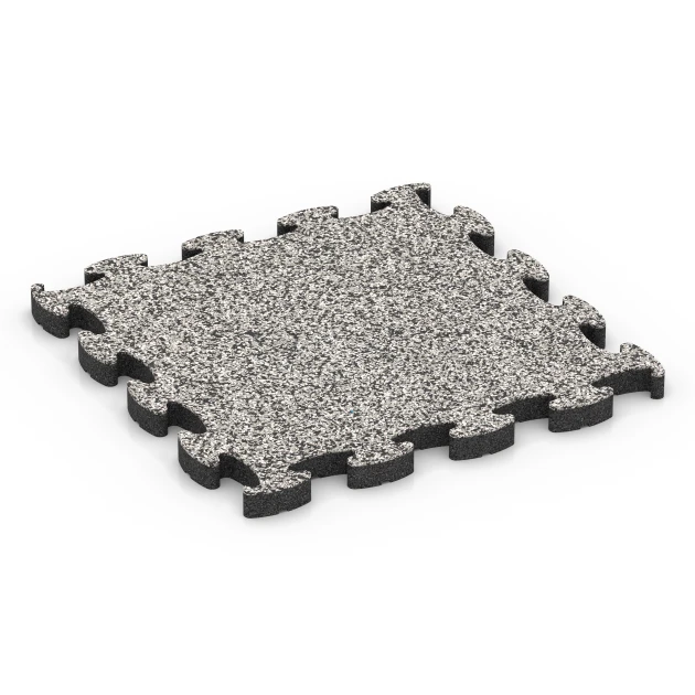 Valdempende puzzeltegel von WARCO im Farbdesign Grijs graniet mit den Abmessungen 46 x 46 × 2,8 cm. Produktfoto von Artikel 6932 in der Aufsicht von schräg vorne.