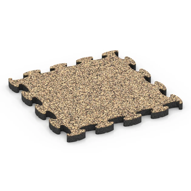 Valdempende puzzeltegel von WARCO im Farbdesign Rattan mit den Abmessungen 46 x 46 × 2,8 cm. Produktfoto von Artikel 6939 in der Aufsicht von schräg vorne.