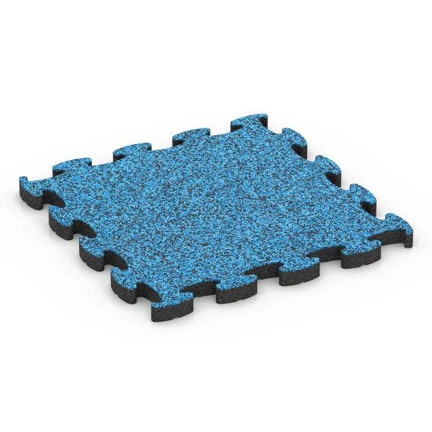 Terrastegels rubber von WARCO im Farbdesign Atlantisch mit den Abmessungen 46 x 46 × 2,8 cm. Produktfoto von Artikel 6947 in der Aufsicht von schräg vorne.
