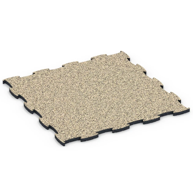 Fitness Active vloertegel von WARCO im Farbdesign Travertin mit den Abmessungen 97,1 x 97,1 x 2,8 cm. Produktfoto von Artikel 6856 in der Aufsicht von schräg vorne.