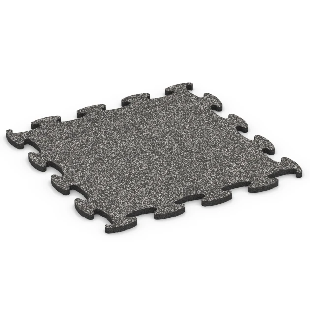 Fitness Max vloersysteem von WARCO im Farbdesign Donkergrijs graniet mit den Abmessungen 98 x 98 x 2,8 cm. Produktfoto von Artikel 6886 in der Aufsicht von schräg vorne.