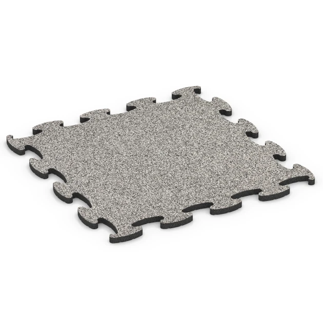 Fitness Max vloersysteem von WARCO im Farbdesign Grijs graniet mit den Abmessungen 98 x 98 x 2,8 cm. Produktfoto von Artikel 6887 in der Aufsicht von schräg vorne.