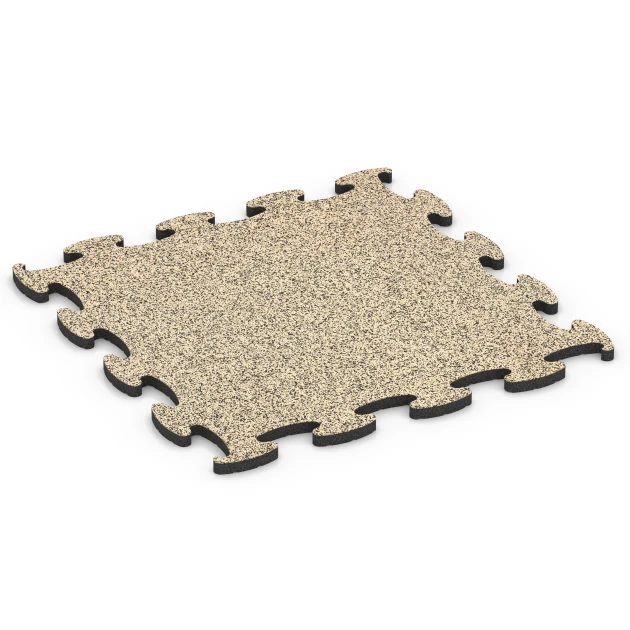 Fitness Max vloersysteem von WARCO im Farbdesign Travertin mit den Abmessungen 98 x 98 x 2,8 cm. Produktfoto von Artikel 6892 in der Aufsicht von schräg vorne.