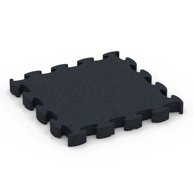 Fitness Premium studiovloer von WARCO im Farbdesign Antraciet mit den Abmessungen 28,9 x 28,9 x 2,8 cm. Produktfoto von Artikel 6965 in der Aufsicht von schräg vorne.
