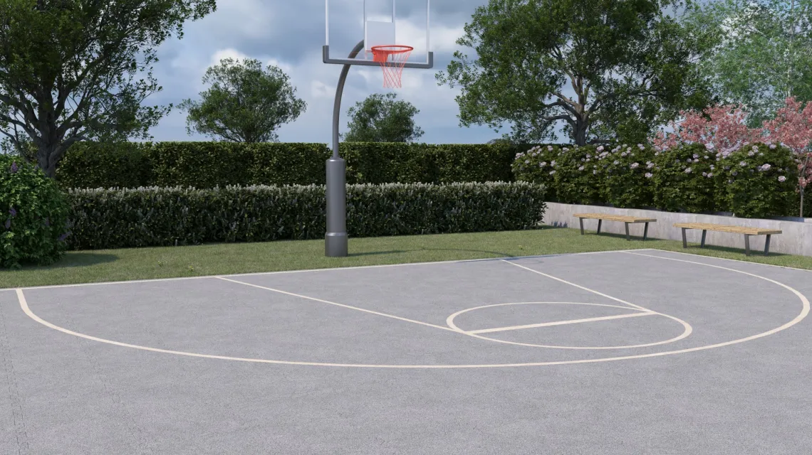 Beispielhafte Verlegung für den Artikel 4538 von WARCO - Rubber sportvloer, Farbton Grijs Melange in der Abmessung 500 x 500 x 30 mm.