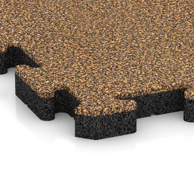 Detailaufnahme der Randausprägung von WARCO-Produkt 2837, Buiten vlondertegel, Format 500 x 500 x 40 mm, Farbe Rattan Lounge.