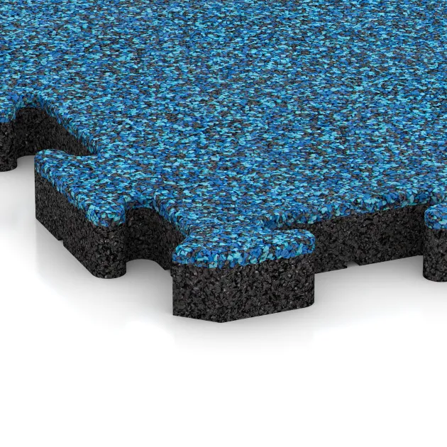Detailaufnahme der Randausprägung von WARCO-Produkt 3388, Speelplaats vloeren, Format 1000 x 1000 x 40 mm, Farbe Atlantisch.