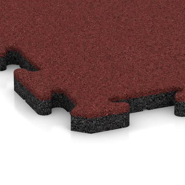 Detailaufnahme der Randausprägung von WARCO-Produkt 4633, Buiten vlondertegel, Format 500 x 500 x 30 mm, Farbe Koraalrood.