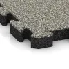 Detailaufnahme der Randausprägung von WARCO-Produkt 3058, Rubberen straattegels, Format 500 x 500 x 50 mm, Farbe Lichtgrijs Graniet.