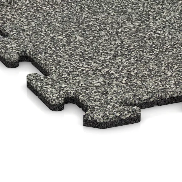 Detailaufnahme der Randausprägung von WARCO-Produkt 0125, Zwembadrandtegel, Format 500 x 500 x 18 mm, Farbe Grijs Graniet.