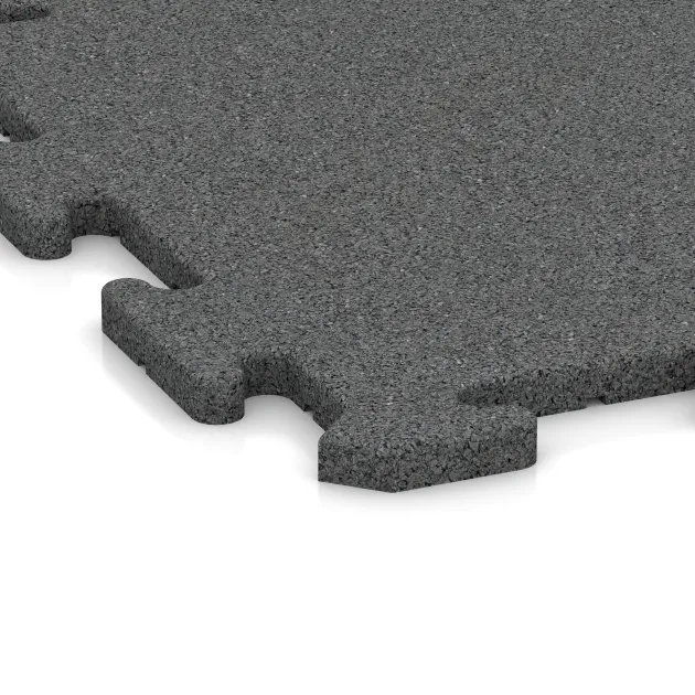Detailaufnahme der Randausprägung von WARCO-Produkt 0161, Sportvloerplaat HD 1,8 cm, Format 500 x 500 x 18 mm, Farbe Leigrijs.