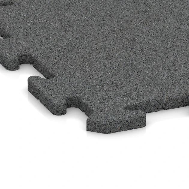 Detailaufnahme der Randausprägung von WARCO-Produkt 5688, Indoor-Klicktegel, Format 500 x 500 x 18 mm, Farbe Leisteengrijs.