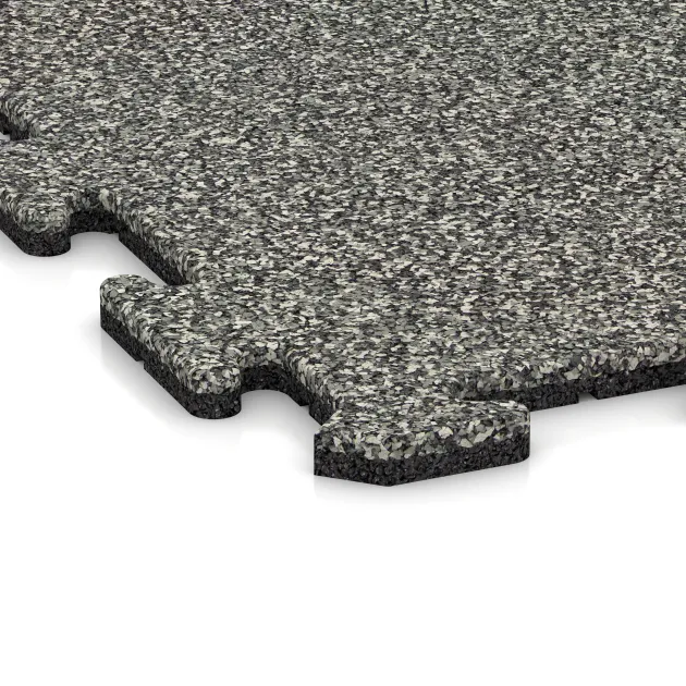 Detailaufnahme der Randausprägung von WARCO-Produkt 0301, Zwembadrandtegel, Format 1000 x 1000 x 18 mm, Farbe Grijs Graniet.