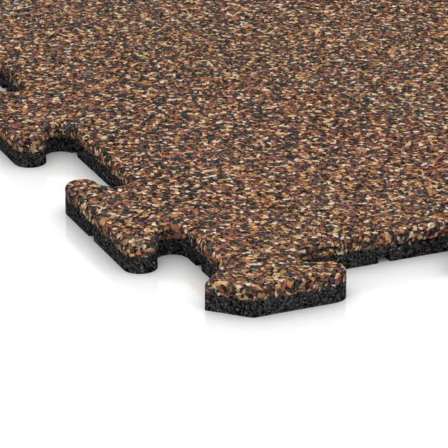 Detailaufnahme der Randausprägung von WARCO-Produkt 0305, Zwembadrandtegel, Format 1000 x 1000 x 18 mm, Farbe Schors & Bast.