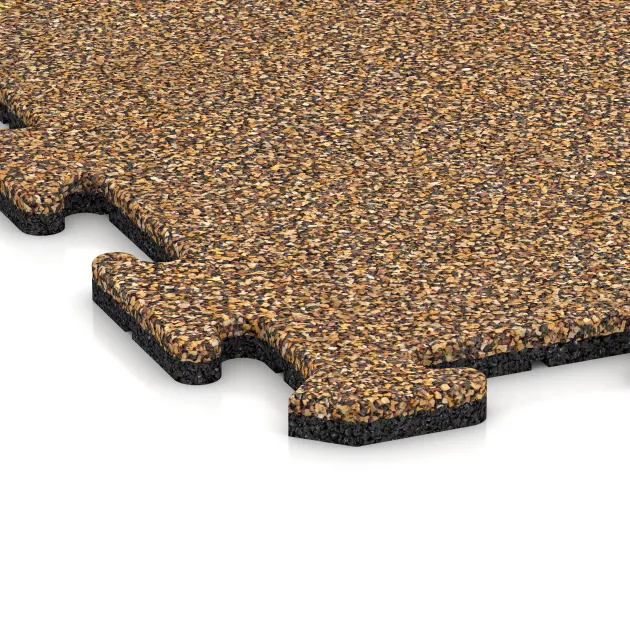 Detailaufnahme der Randausprägung von WARCO-Produkt 0313, Zwembadrandtegel, Format 1000 x 1000 x 18 mm, Farbe Rattan Lounge.