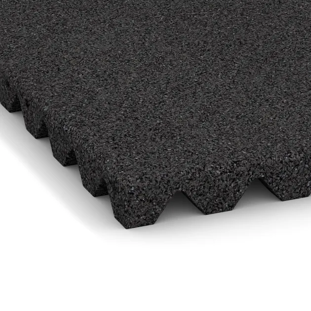 Detailaufnahme der Randausprägung von WARCO-Produkt 0622, Valtegel, Format 500 x 500 x 40 mm, Farbe Anthraciet.