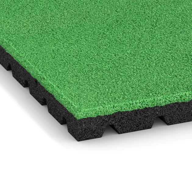 Detailaufnahme der Randausprägung von WARCO-Produkt 0769, Valmat, Format 1000 x 1000 x 40 mm, Farbe Meigroen.