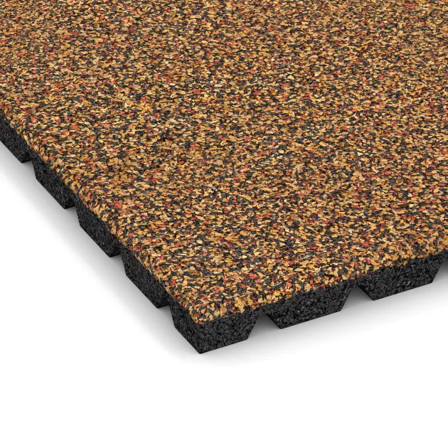 Detailaufnahme der Randausprägung von WARCO-Produkt 5481, Terrastegel 3 cm, Format 500 x 500 x 30 mm, Farbe Terra Cotta.