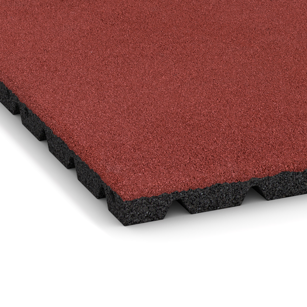 Detailaufnahme der Randausprägung von WARCO-Produkt 0552, Terrastegel 3 cm, Format 500 x 500 x 30 mm, Farbe Koraalrood.