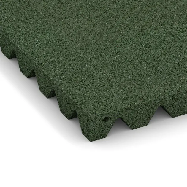 Detailaufnahme der Randausprägung von WARCO-Produkt 3864, Geluidsisolatiepaneel, Format 500 x 500 x 45 mm, Farbe Grasgroen.