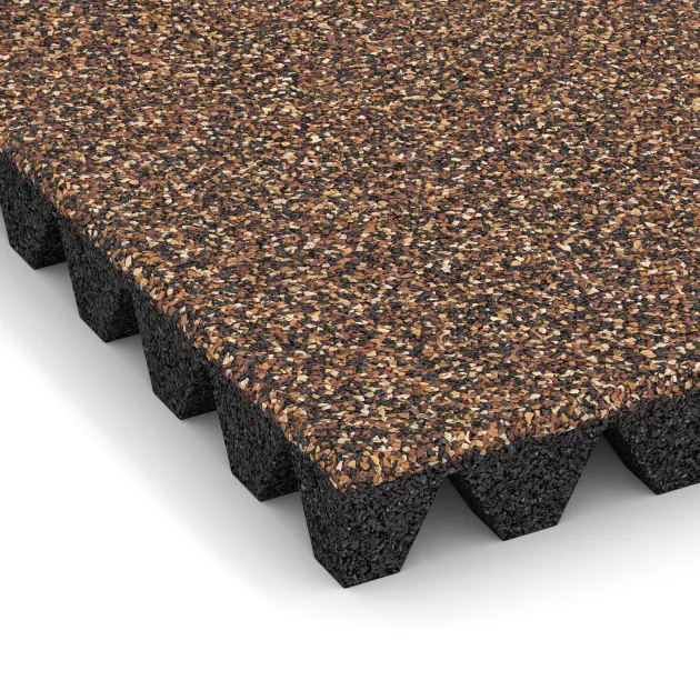 Detailaufnahme der Randausprägung von WARCO-Produkt 5360, Valtegel, Format 500 x 500 x 50 mm, Farbe Schors & Bast.