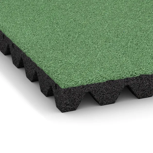 Detailaufnahme der Randausprägung von WARCO-Produkt 0687, Valtegel, Format 500 x 500 x 50 mm, Farbe Bleekgroen.