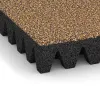 Detailaufnahme der Randausprägung von WARCO-Produkt 5623, Rubber speelplaatstegel 8 cm - EN 1177 ≤ 215 cm, Format 500 x 500 x 80 mm, Farbe Rattan Lounge.