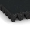 Detailaufnahme der Randausprägung von WARCO-Produkt 5604, Rubber speelplaatstegel 8 cm - EN 1177 ≤ 215 cm, Format 500 x 500 x 80 mm, Farbe Ijzergrijs.