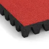 Detailaufnahme der Randausprägung von WARCO-Produkt 5609, Rubber speelplaatstegel 8 cm - EN 1177 ≤ 215 cm, Format 500 x 500 x 80 mm, Farbe Roos.