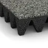 Detailaufnahme der Randausprägung von WARCO-Produkt 5644, Rubber speelplaatstegel 10 cm - EN 1177 ≤ 300 cm, Format 500 x 500 x 100 mm, Farbe Grijs Graniet.