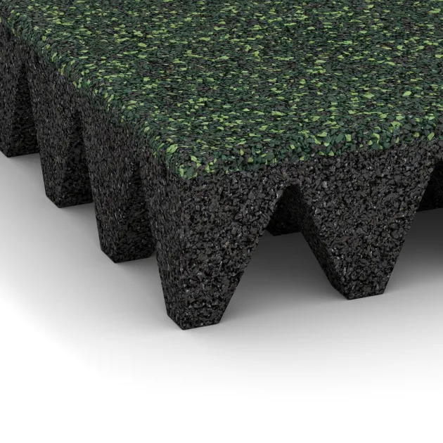 Detailaufnahme der Randausprägung von WARCO-Produkt 3709, Valtegel, Format 500 x 500 x 100 mm, Farbe Engels Gras.