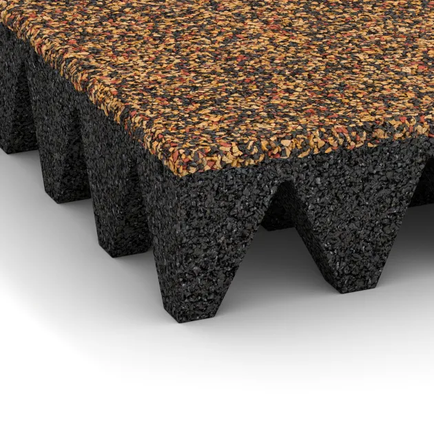 Detailaufnahme der Randausprägung von WARCO-Produkt 3700, Valtegel, Format 500 x 500 x 100 mm, Farbe Terra Cotta.