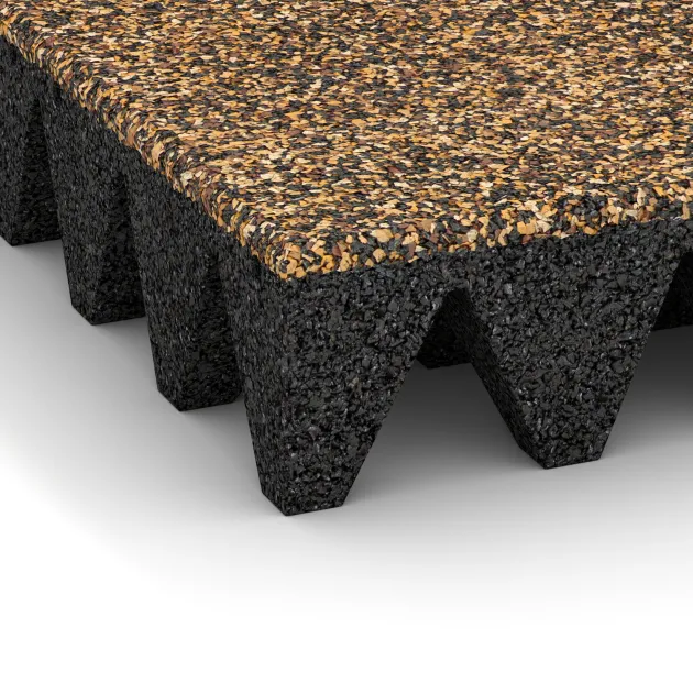 Detailaufnahme der Randausprägung von WARCO-Produkt 3702, Valtegel, Format 500 x 500 x 100 mm, Farbe Rattan Lounge.