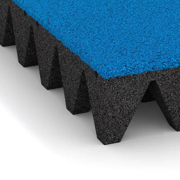 Detailaufnahme der Randausprägung von WARCO-Produkt 0735, Valtegel, Format 500 x 500 x 100 mm, Farbe Hemelsblauw.