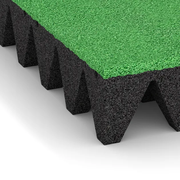 Detailaufnahme der Randausprägung von WARCO-Produkt 0739, Valtegel, Format 500 x 500 x 100 mm, Farbe Meigroen.