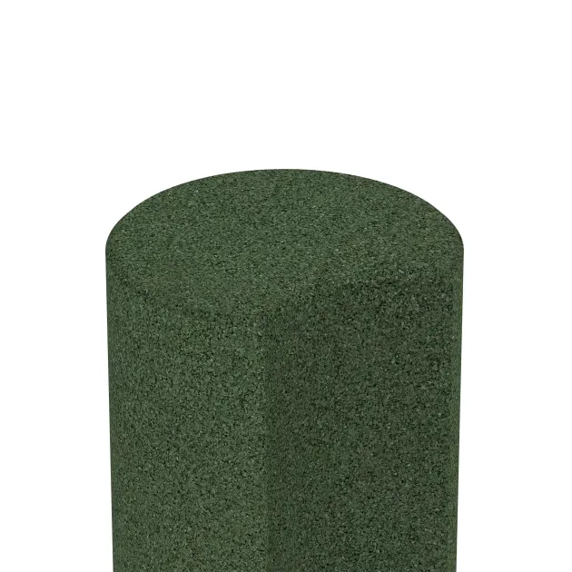 Detailaufnahme der Randausprägung von WARCO-Produkt 2564, Rubber Palissade, Format ø 250 x 800 mm, Farbe Grasgroen.