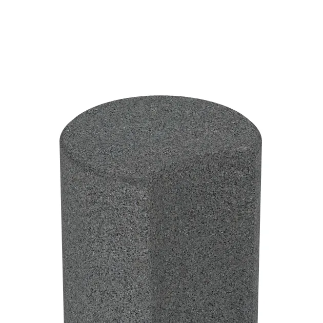 Detailaufnahme der Randausprägung von WARCO-Produkt 2565, Rubber Palissade, Format ø 250 x 800 mm, Farbe Leigrijs.
