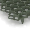Detailaufnahme der Randausprägung von WARCO-Produkt 3634, Kunststof grindplaat, Format 47,6 × 47,6 × 4 cm | 0,226 m², Farbe Matgroen.