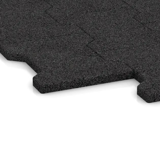 Detailaufnahme der Randausprägung von WARCO-Produkt 5191, Rubberen bestratingsmat, Format 1120 x 1000 x 17 mm, Farbe Anthraciet.