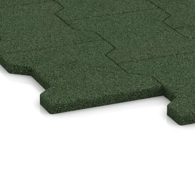 Detailaufnahme der Randausprägung von WARCO-Produkt 5193, Rubberen bestratingsmat, Format 1120 x 1000 x 17 mm, Farbe Grasgroen.