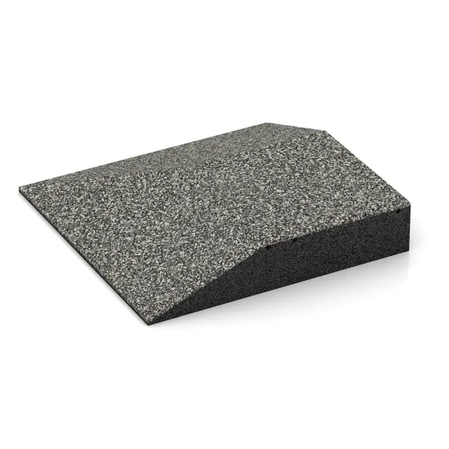 Detailaufnahme der Randausprägung von WARCO-Produkt 3831, Hoekpaneel (twee zijden afgeschuind), Format 500 x 500 x 100 mm, Farbe Grijs Graniet.