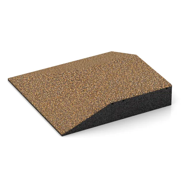 Detailaufnahme der Randausprägung von WARCO-Produkt 3823, Hoekpaneel (twee zijden afgeschuind), Format 500 x 500 x 100 mm, Farbe Rattan Lounge.