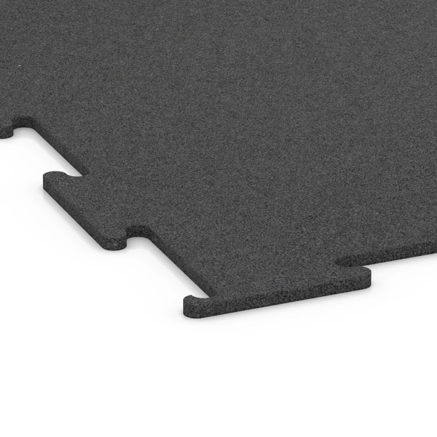 Detailaufnahme der Randausprägung von WARCO-Produkt 6449, Fitnessvloer Compact, Format 100 × 100 × 0,8 cm, Farbe Antraciet.